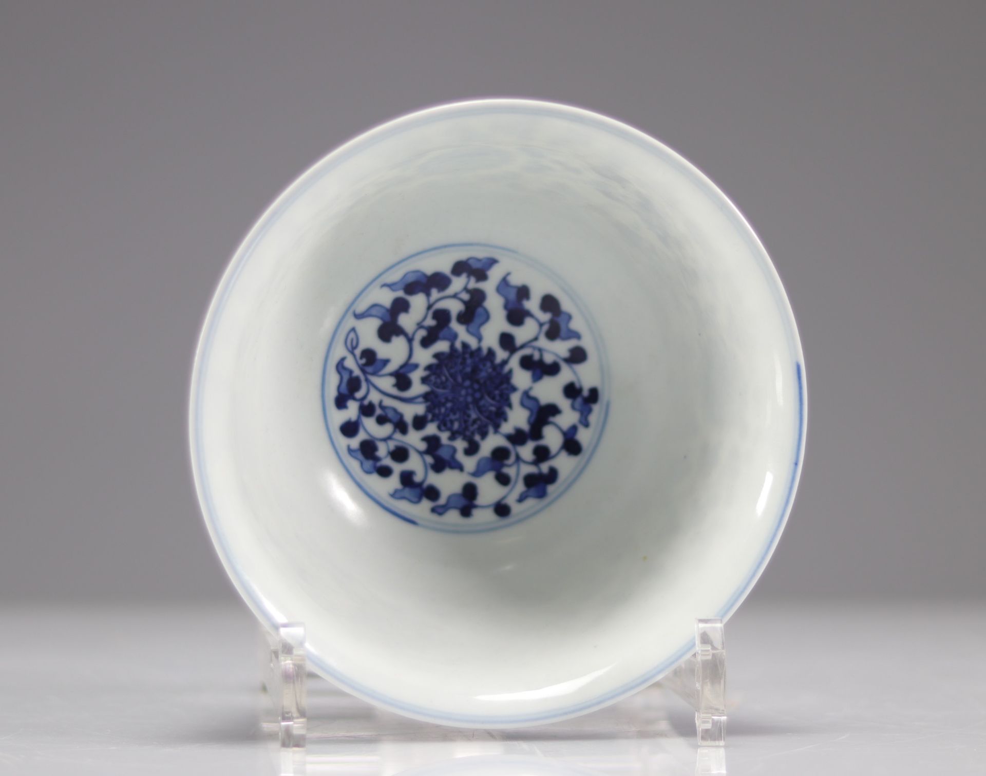 Blue white porcelain bowl with double circles mark Ming style decoration - Image 5 of 5