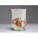 18th century famille rose porcelain jug decorated with 'Luohan' and characters