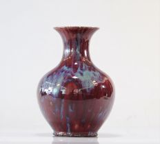 18th century flamed oxblood vase