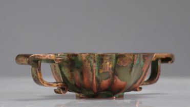Sumptuous Qianlong carved and lacquered jade cup