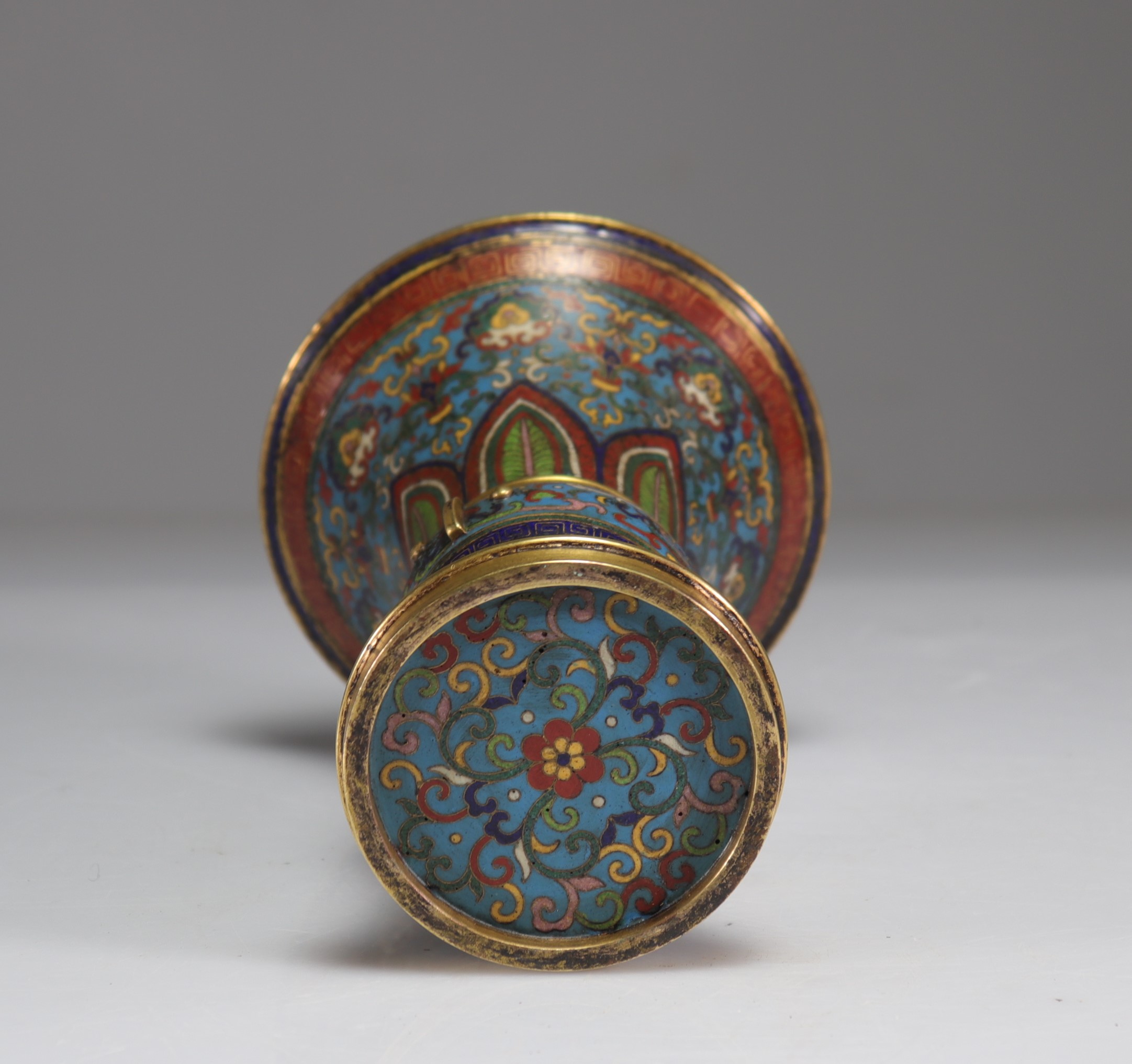 Gu vase in cloisonne bronze, archaic decoration, Qianlong period - Image 2 of 6