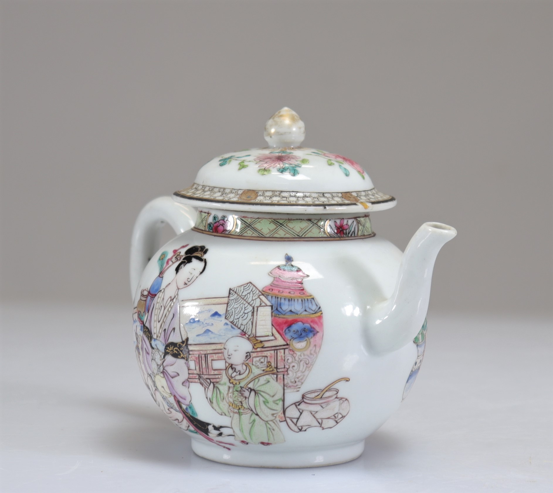 18th century famille rose porcelain teapots - Image 2 of 5