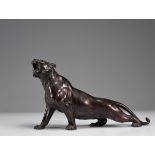 Japanese bronze from the Meiji period "the panther"