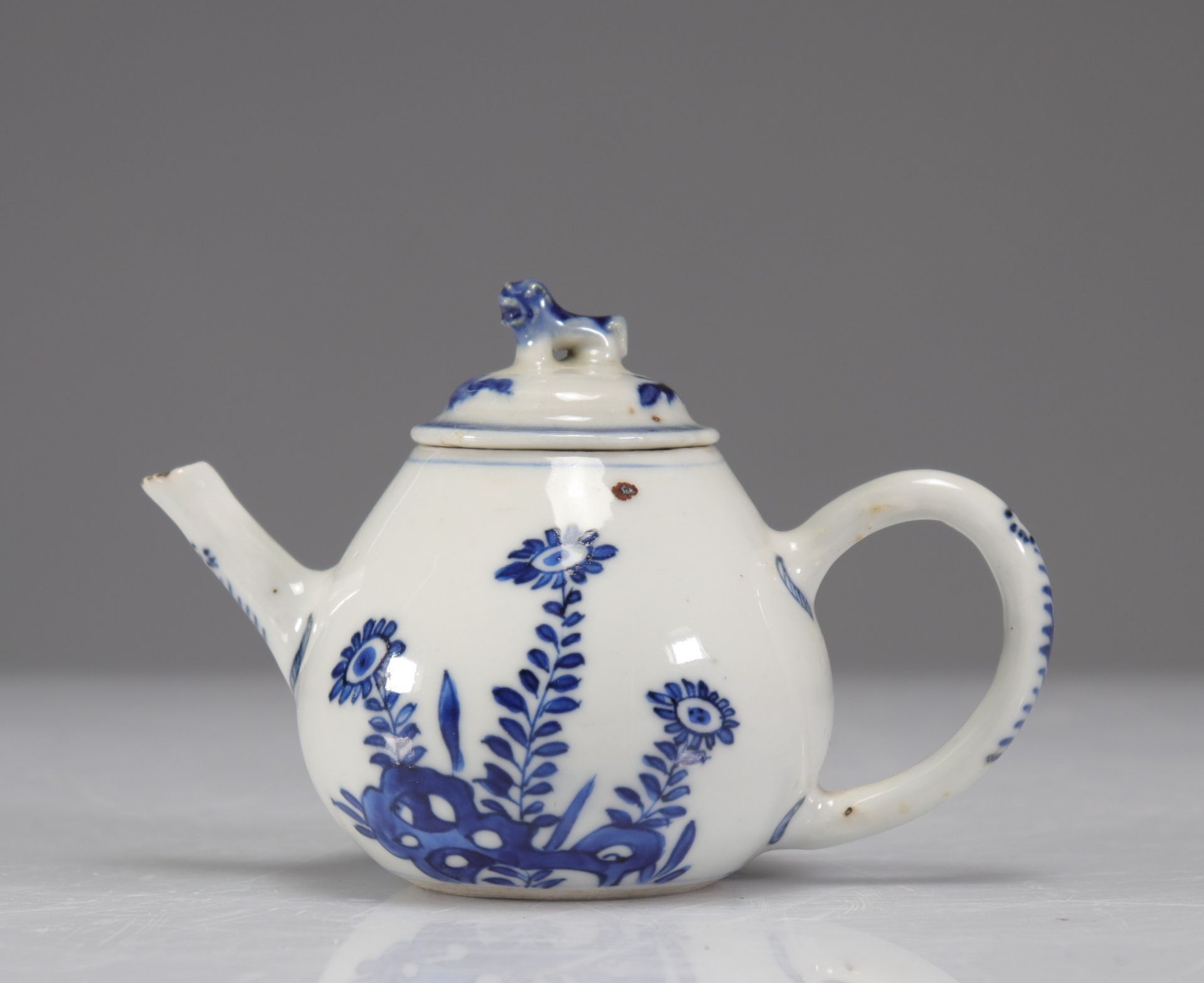 18th century blue white teapot