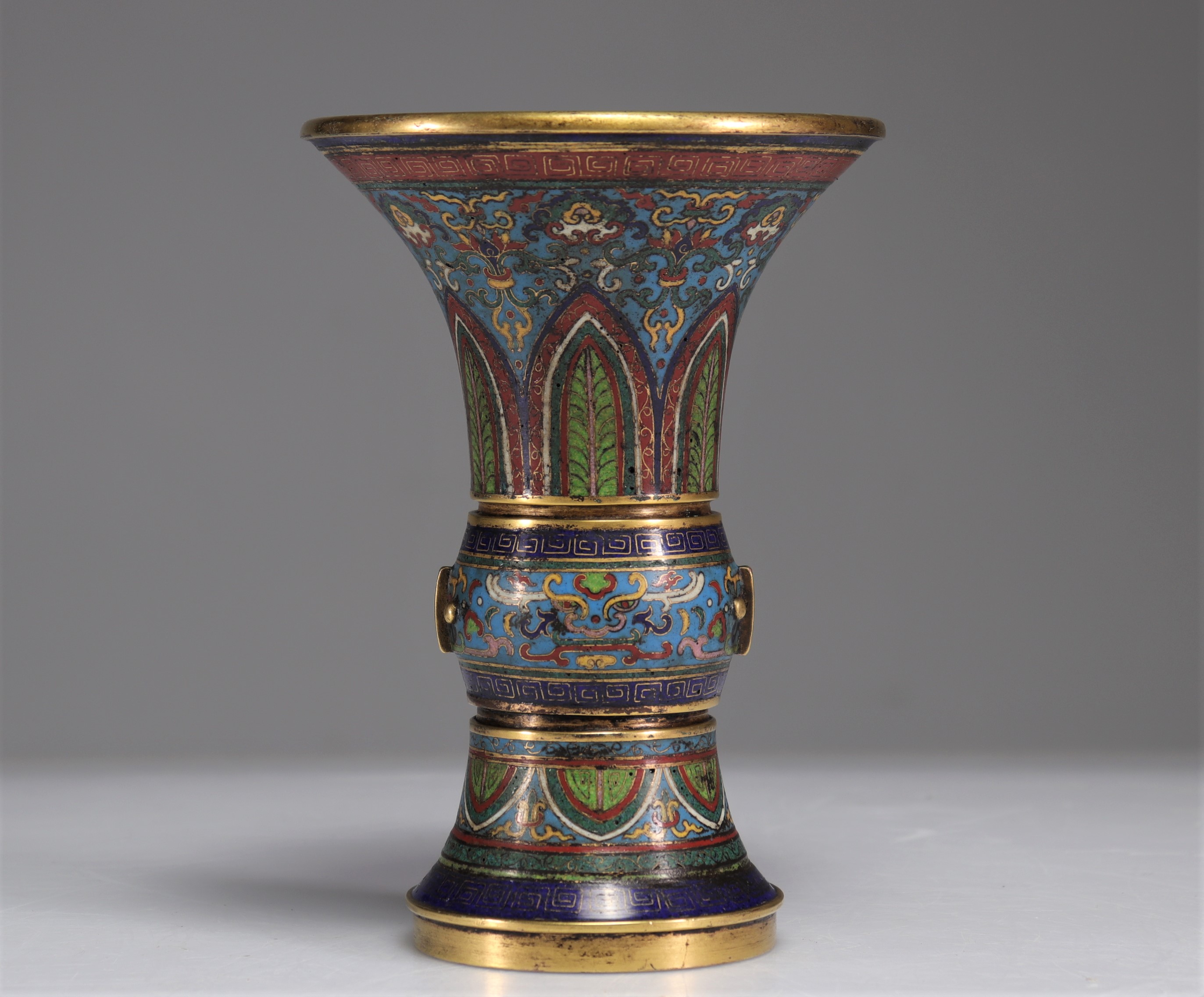 Gu vase in cloisonne bronze, archaic decoration, Qianlong period - Image 4 of 6