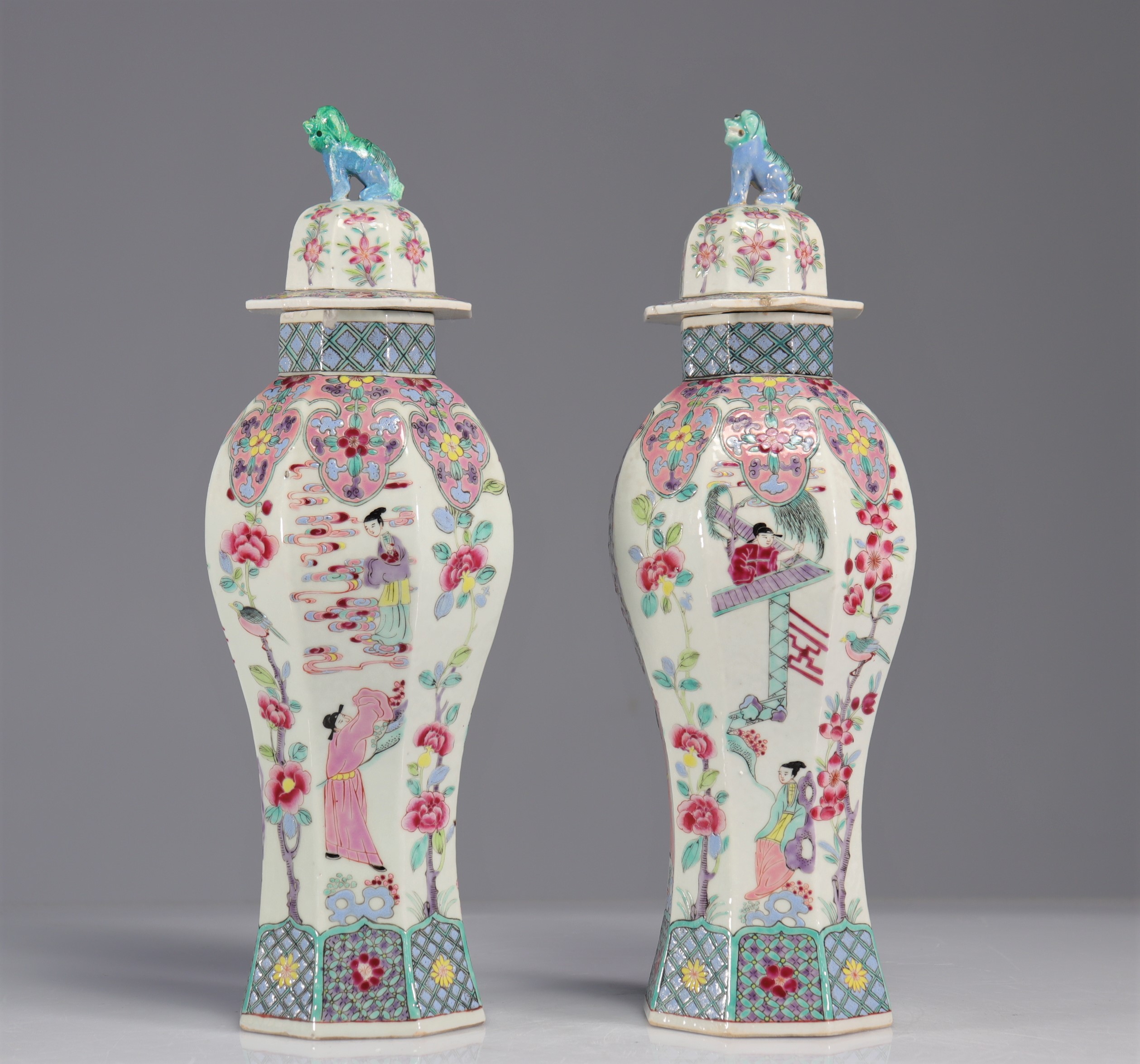 18th century famille rose covered vases - Image 4 of 5
