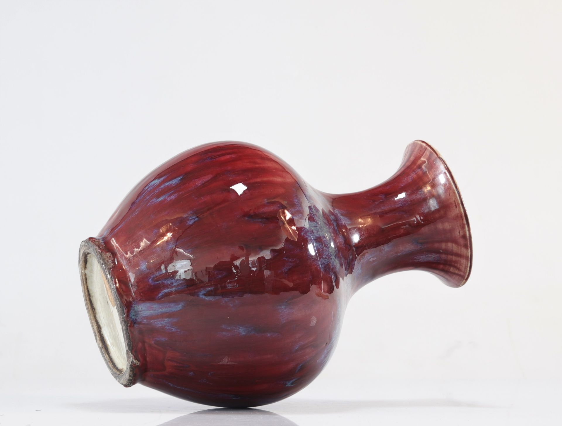 18th century flamed oxblood vase - Image 4 of 4