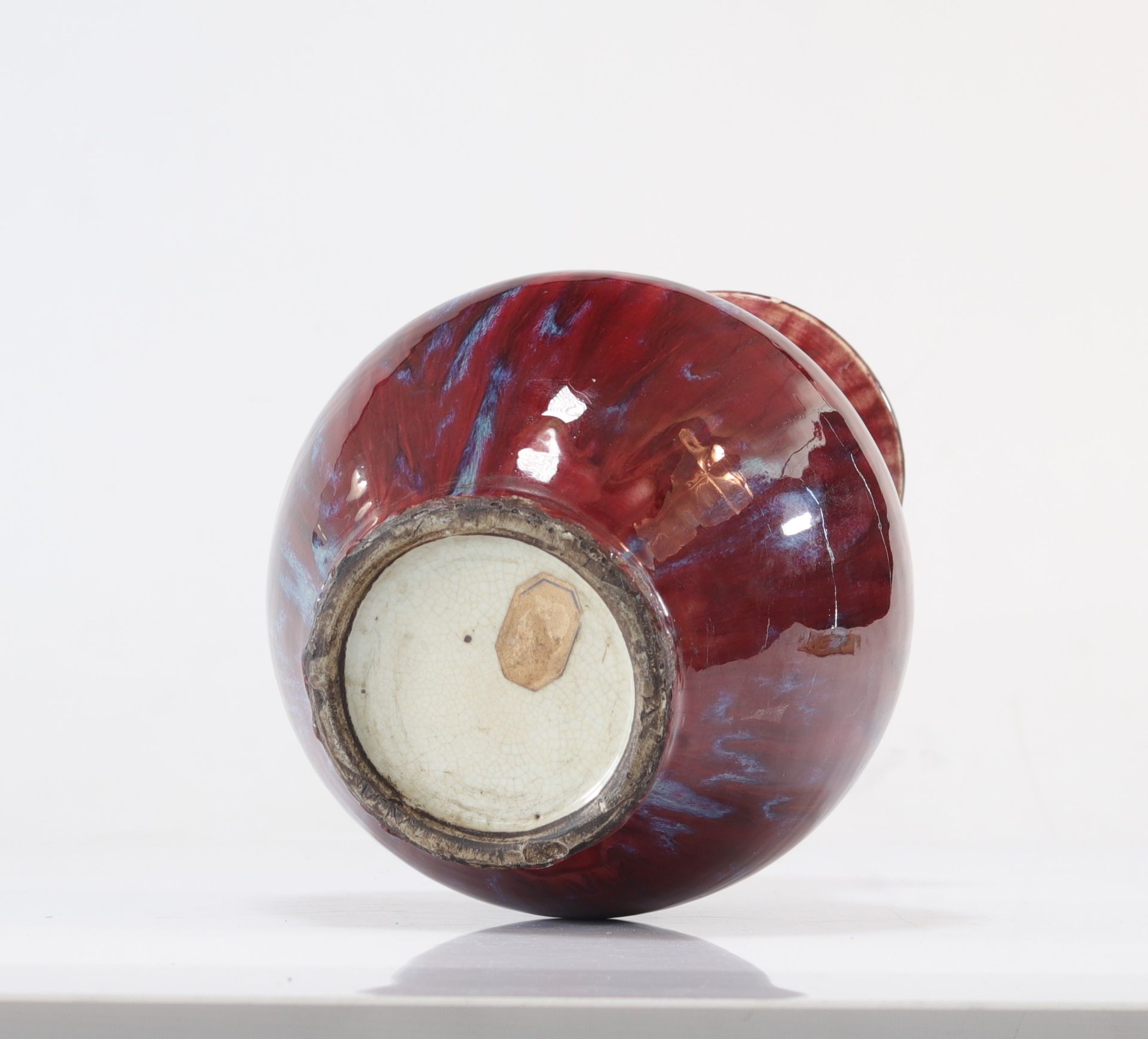 18th century flamed oxblood vase - Image 3 of 4