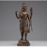 Divinity "Shiva" in gilded bronze XVIII/XIX