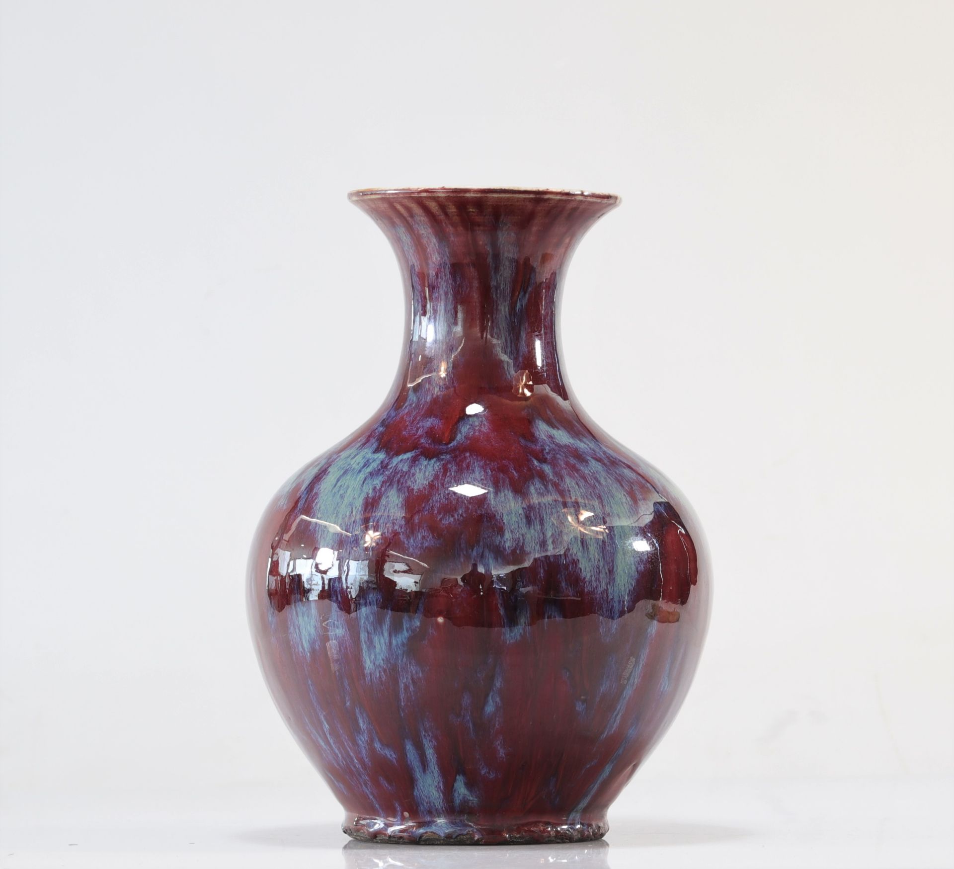 18th century flamed oxblood vase - Image 2 of 4
