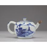 18th century blue white teapot