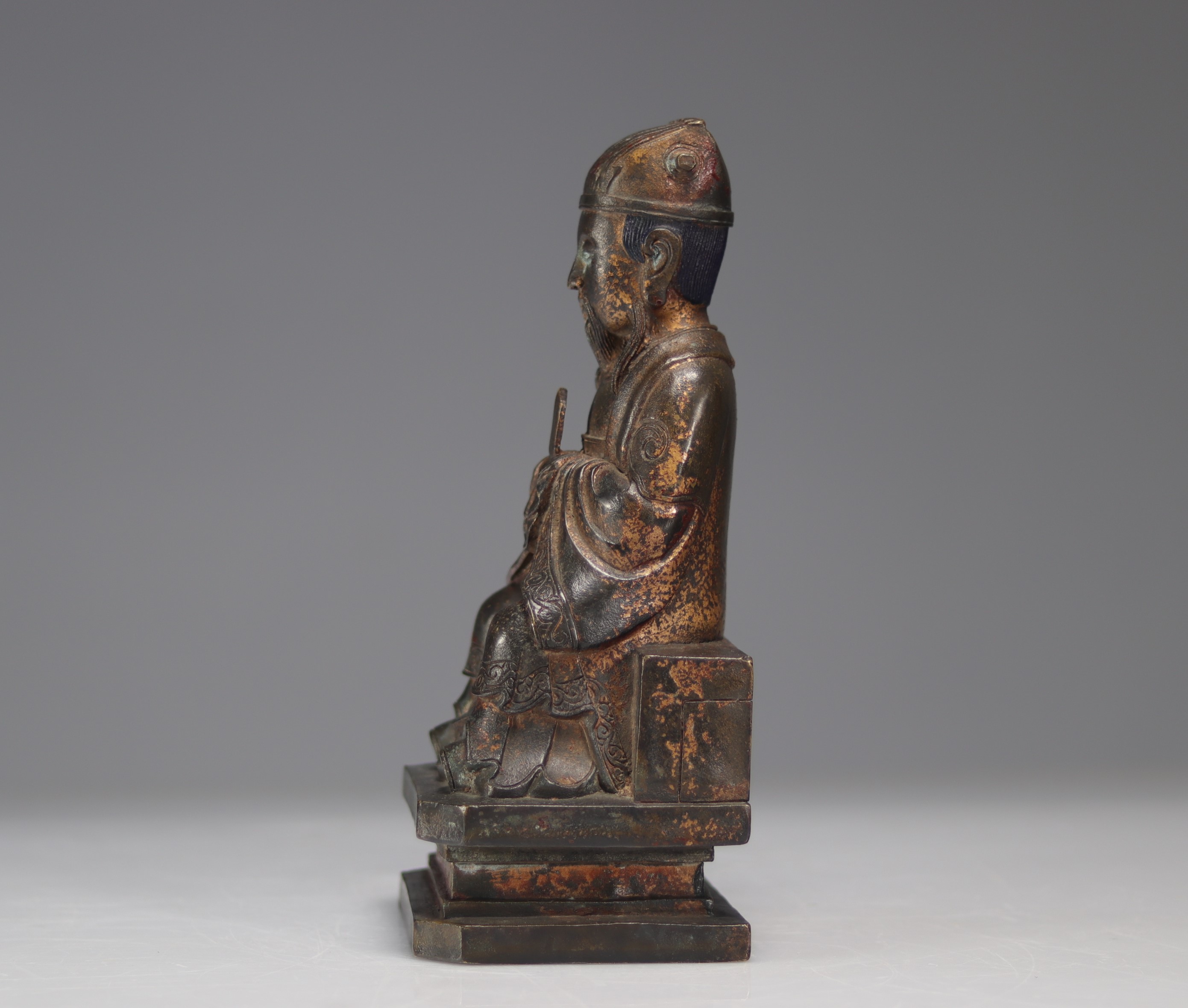 Ming period bronze deity - Image 3 of 4