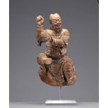16th century polychrome carved wood Asian sculpture