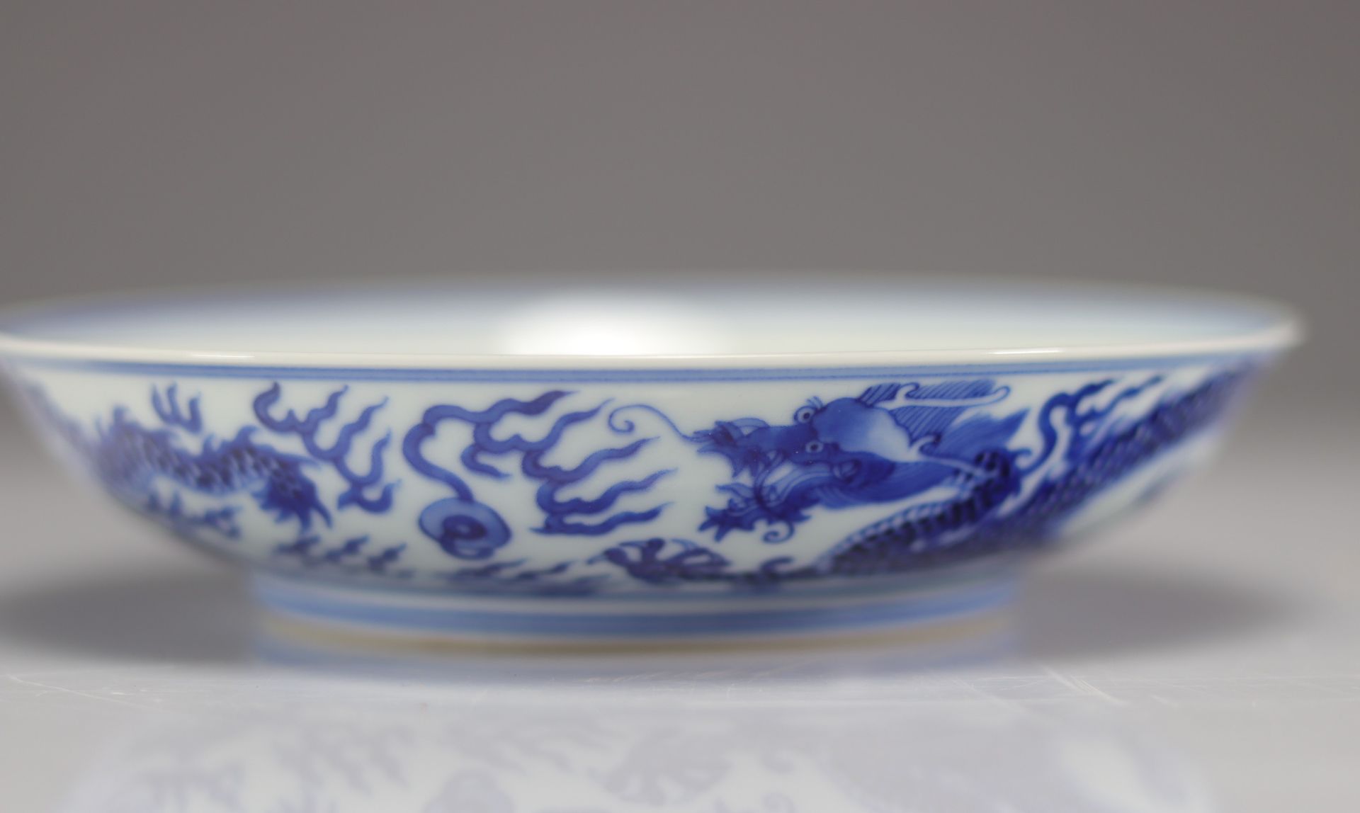 Blue white porcelain plate Dragon brand Guangxu - Bild 6 aus 7