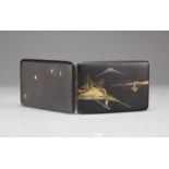 Japanese card holder decorated with gold