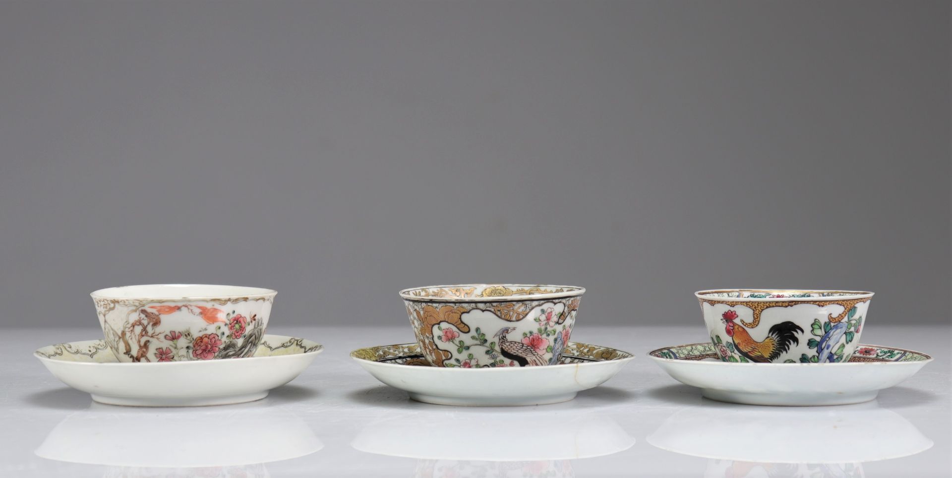 18th century famille rose porcelain bowls and plates (3)