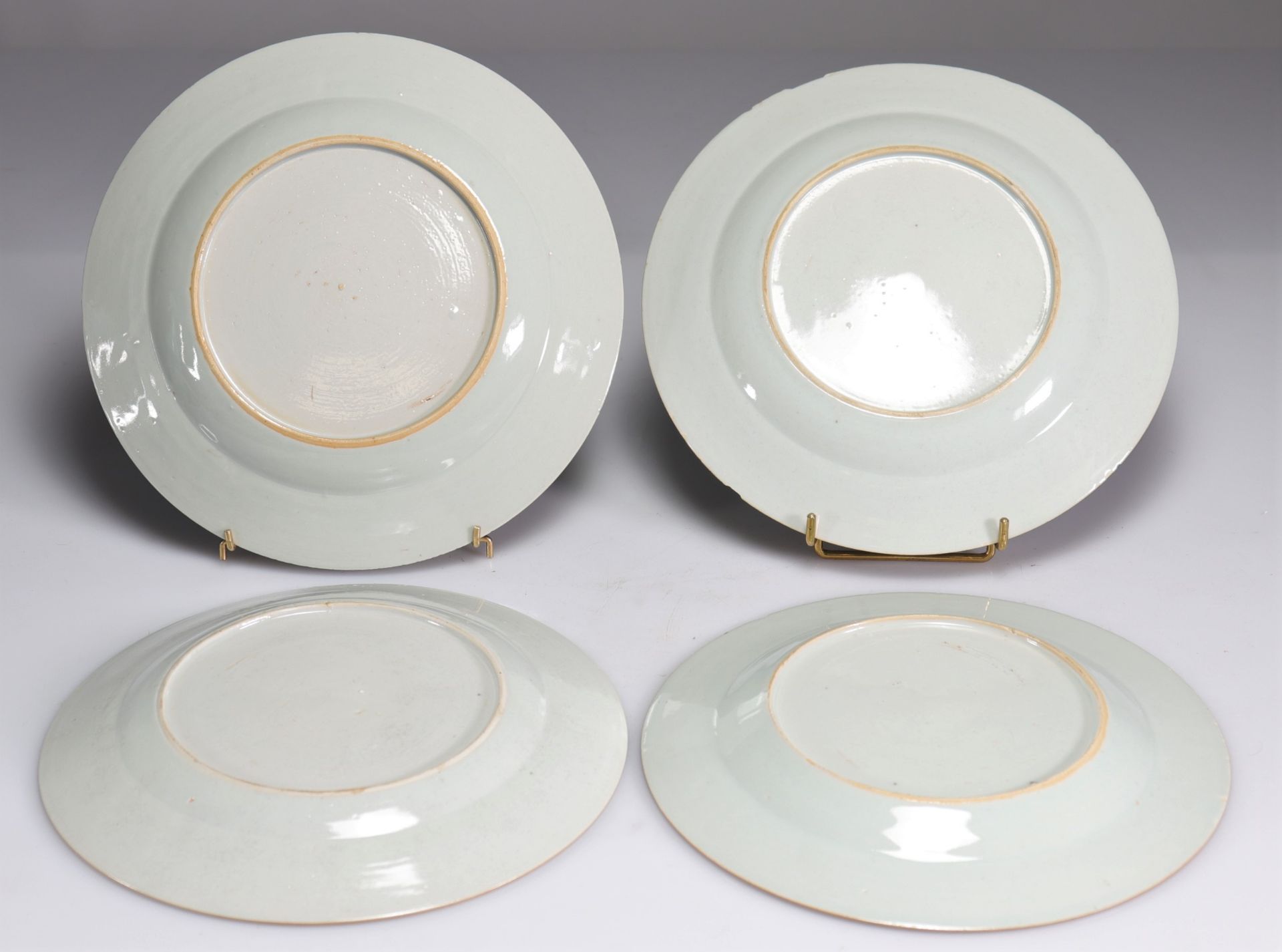 Porcelain plates (4), bird decoration, Qianlong period, famille rose - Image 3 of 3