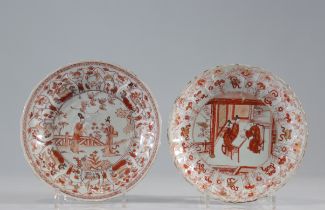 18th century iron red and gold porcelain plates