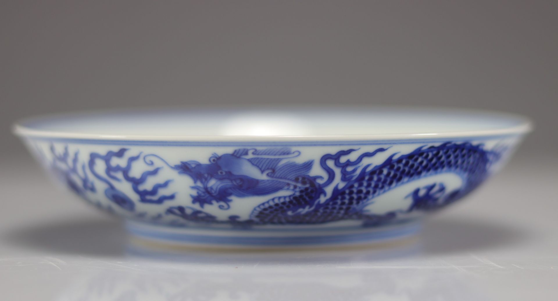 Blue white porcelain plate Dragon brand Guangxu - Bild 7 aus 7