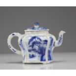 18th century blue white teapot