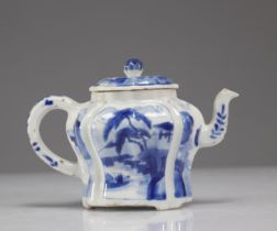 18th century blue white teapot