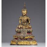 King Buddha in gilded bronze, Thailand 18th century