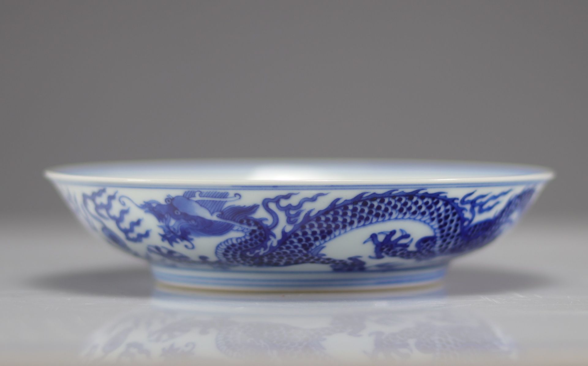 Blue white porcelain plate Dragon brand Guangxu - Bild 4 aus 7