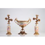 Trim in canton porcelain and gilded bronze, Napoleon III period