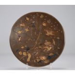 Bronze plate decorated with Japanese inlays Meiji period