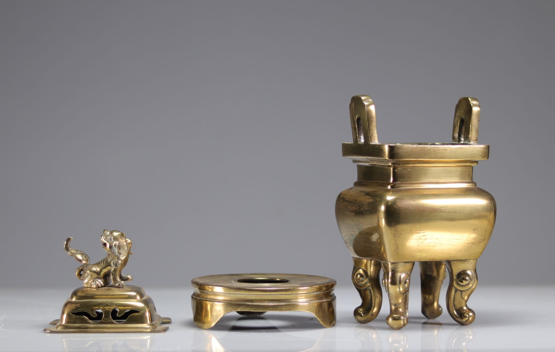Chinese bronze perfume burner Qing period - Image 3 of 4