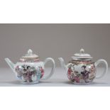 Teapots (2) in 18th century famille rose porcelain