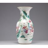 Famille rose porcelain vase decorated with 19th century characters