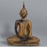 Important large gilt bronze Buddha, In a rare pose (Dhyana mudra) Thailand ca. 1800