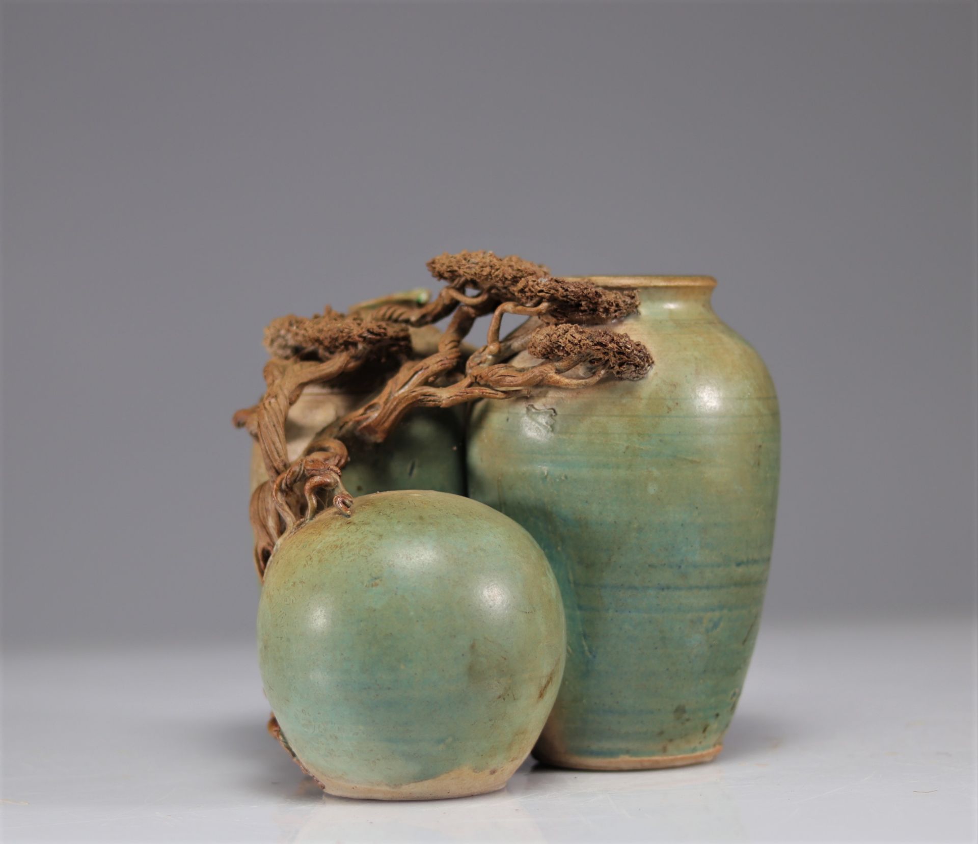 Japanese glazed earthenware vase