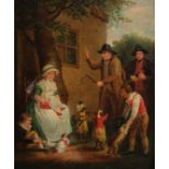 George MORLAND (1762/63-1804) oil on wood "dog trainer" 1796
