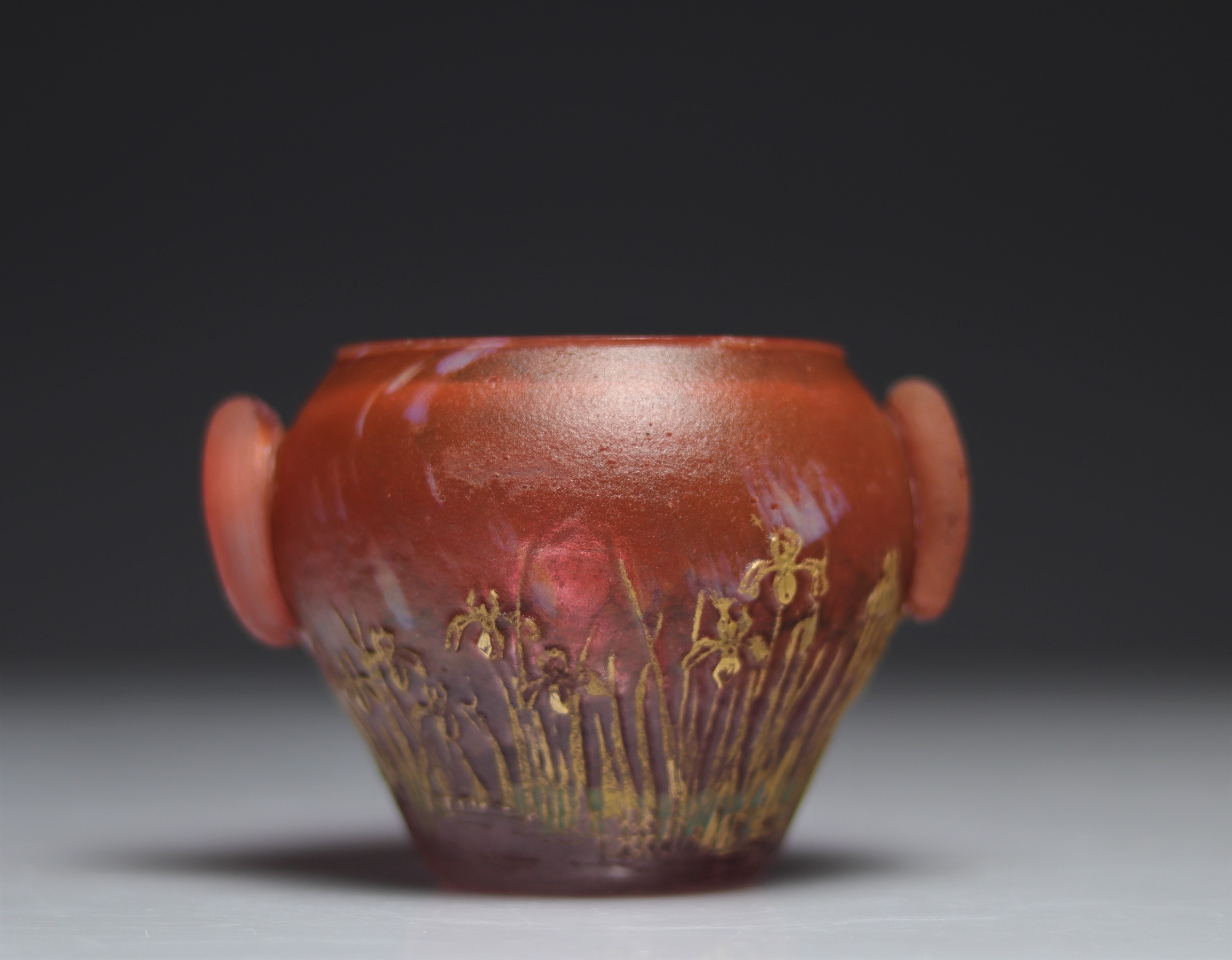 Daum Nancy vase with Irises and applications - Image 3 of 4