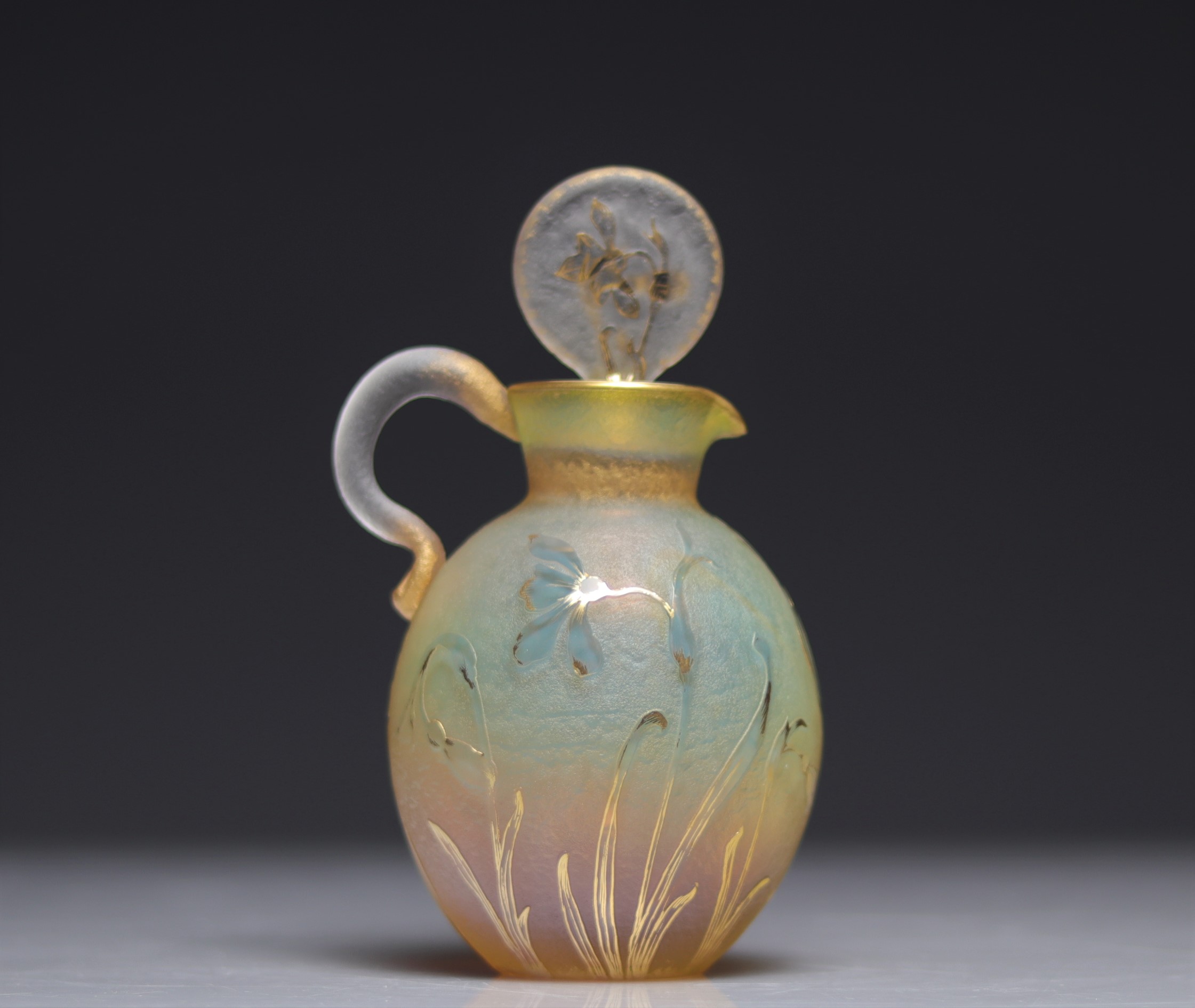 Carafe Daum Nancy decorated with flowers - Image 4 of 5