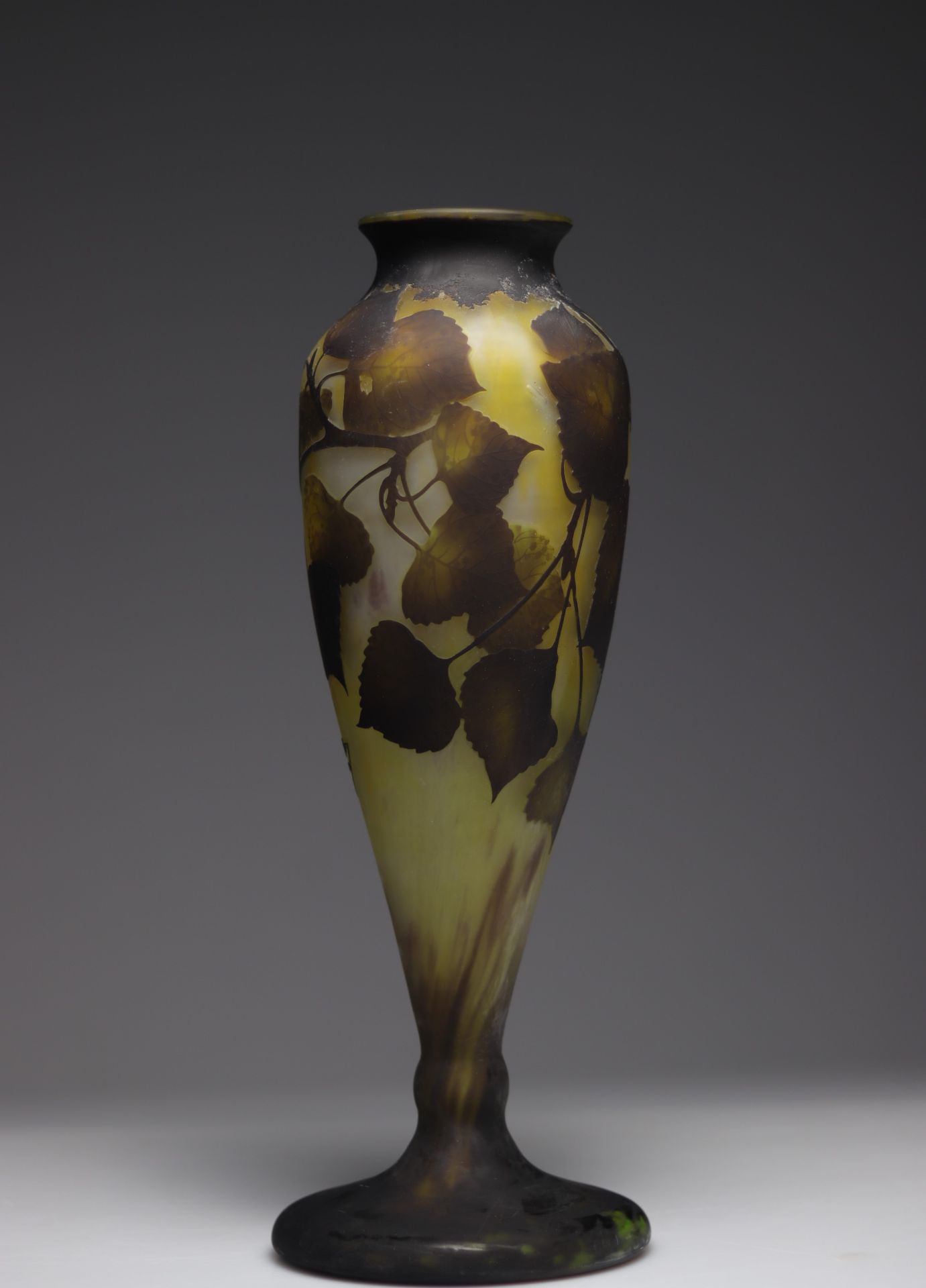 Large Daum Nancy vase decorated with plane tree leaves - Bild 2 aus 4