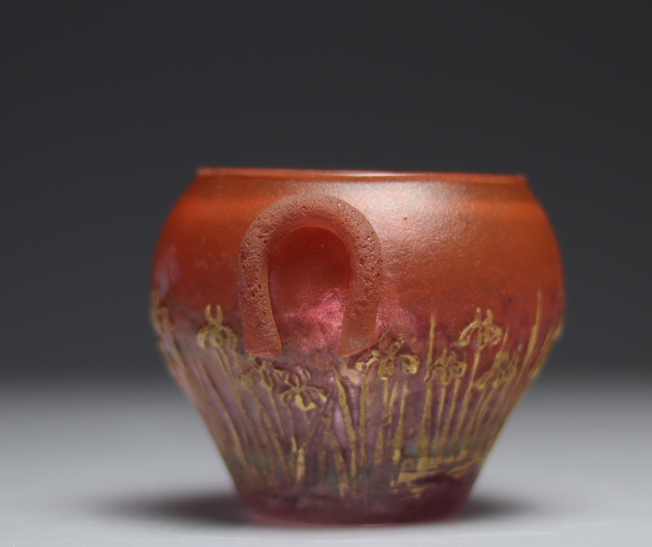 Daum Nancy vase with Irises and applications - Image 2 of 4