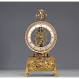 Rare skeleton clock with movement of the stars signed Aerts in Tongres