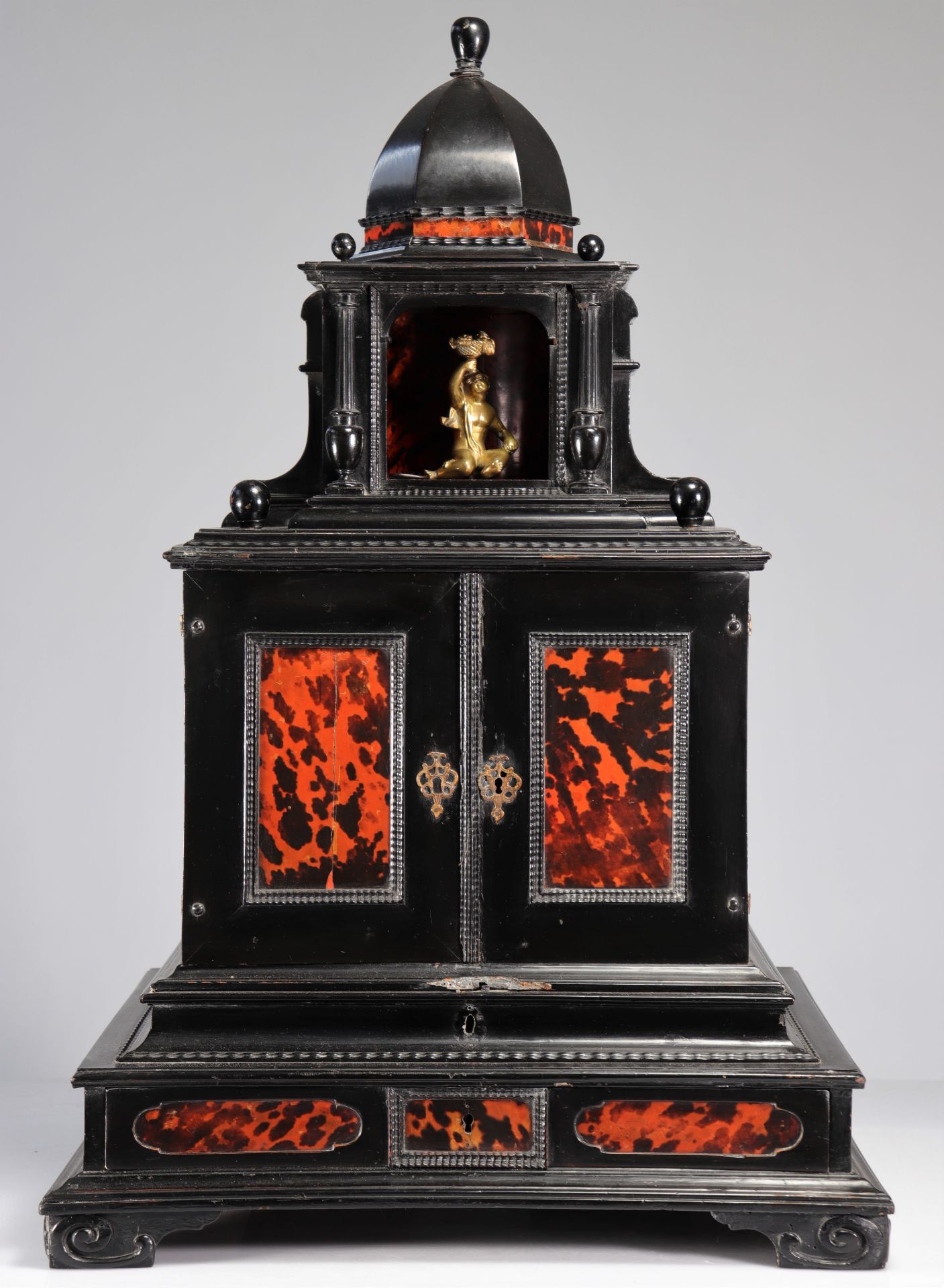 17th century Flanders wood and tortoiseshell cabinet