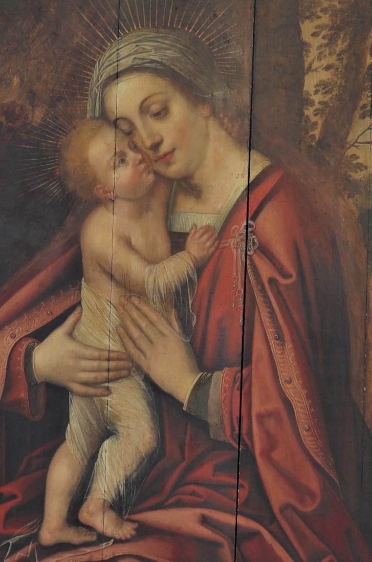 Imposing oil on panel (1m20) "Madonna and Child" late 16th Flemish school. - Image 2 of 4