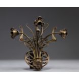 Art Nouveau bronze wall lamp