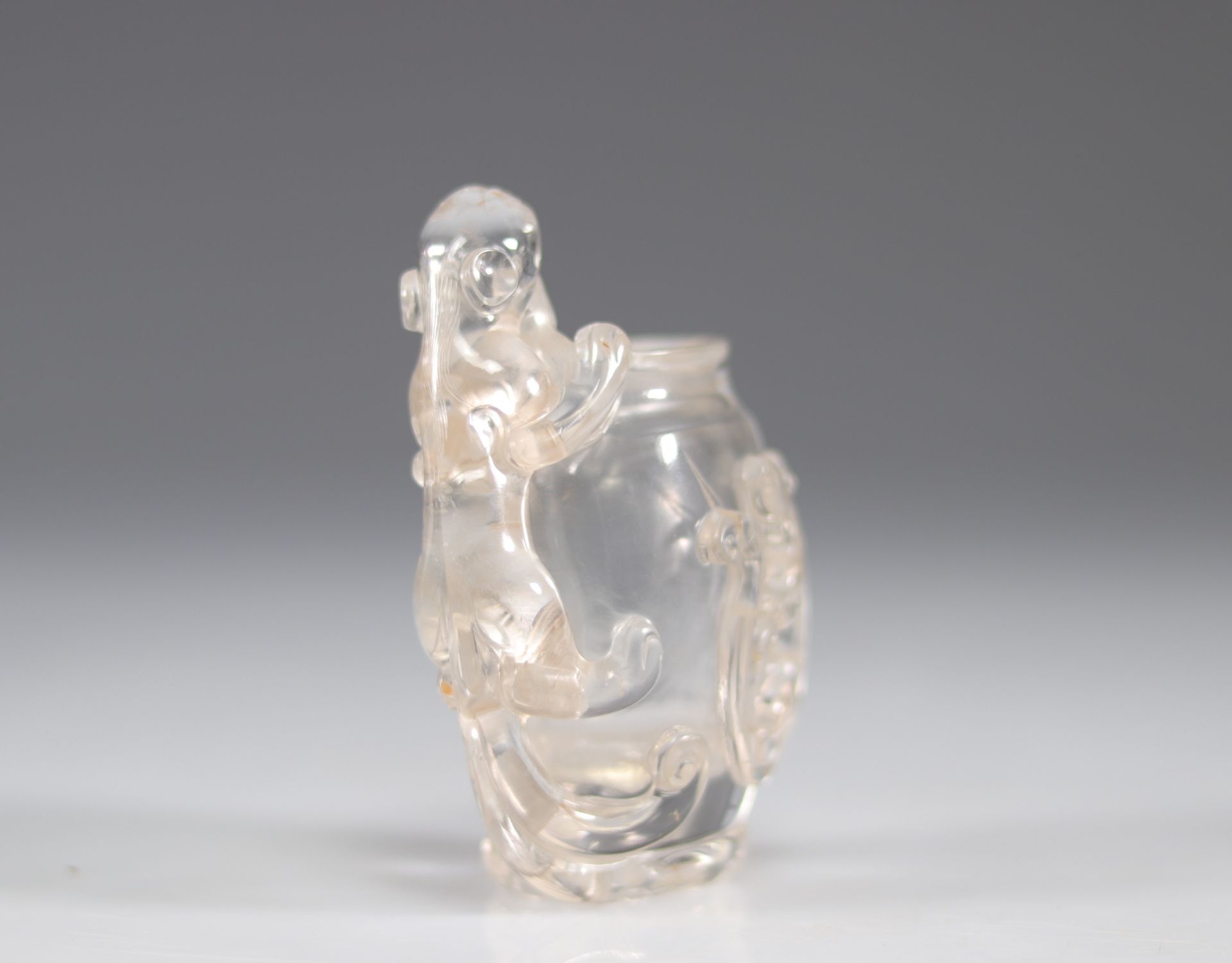 Rock crystal set of 2 Chinese sculptures - Image 4 of 9