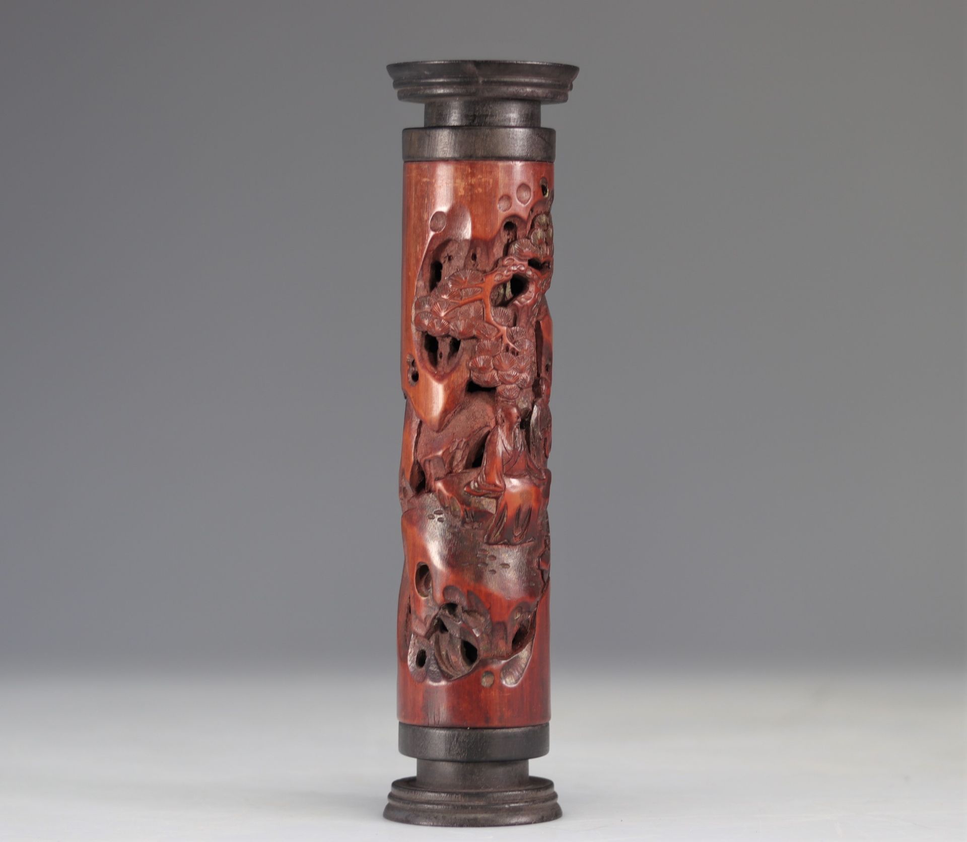 Bamboo perfume pot decorated with characters