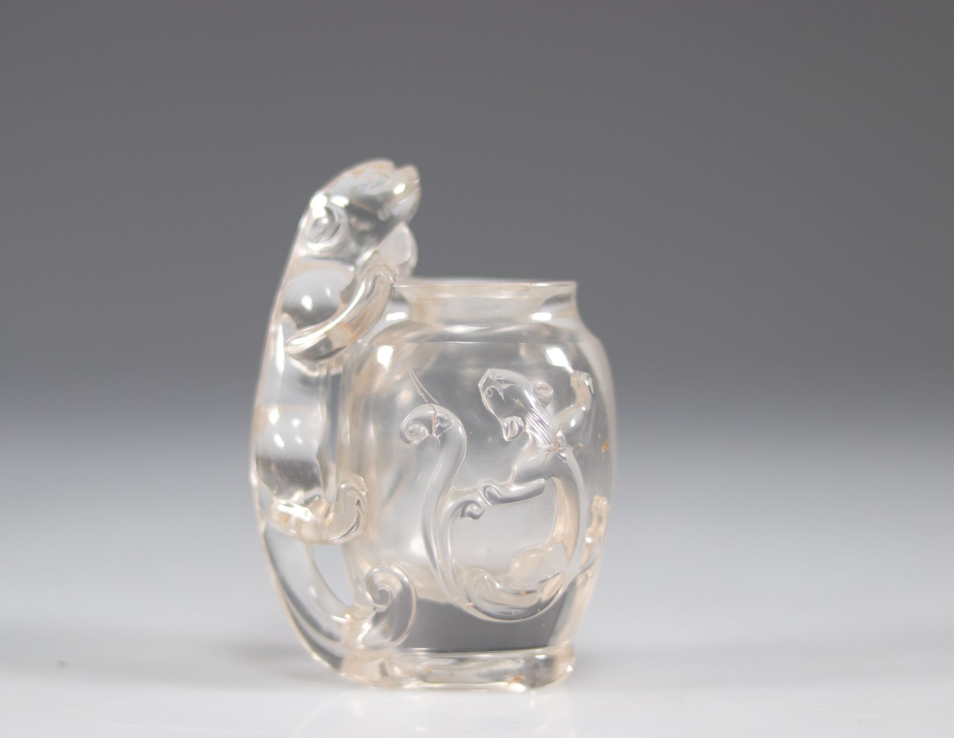 Rock crystal set of 2 Chinese sculptures - Image 6 of 9