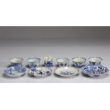 Lot (10) 18th century blue white bowls and plates