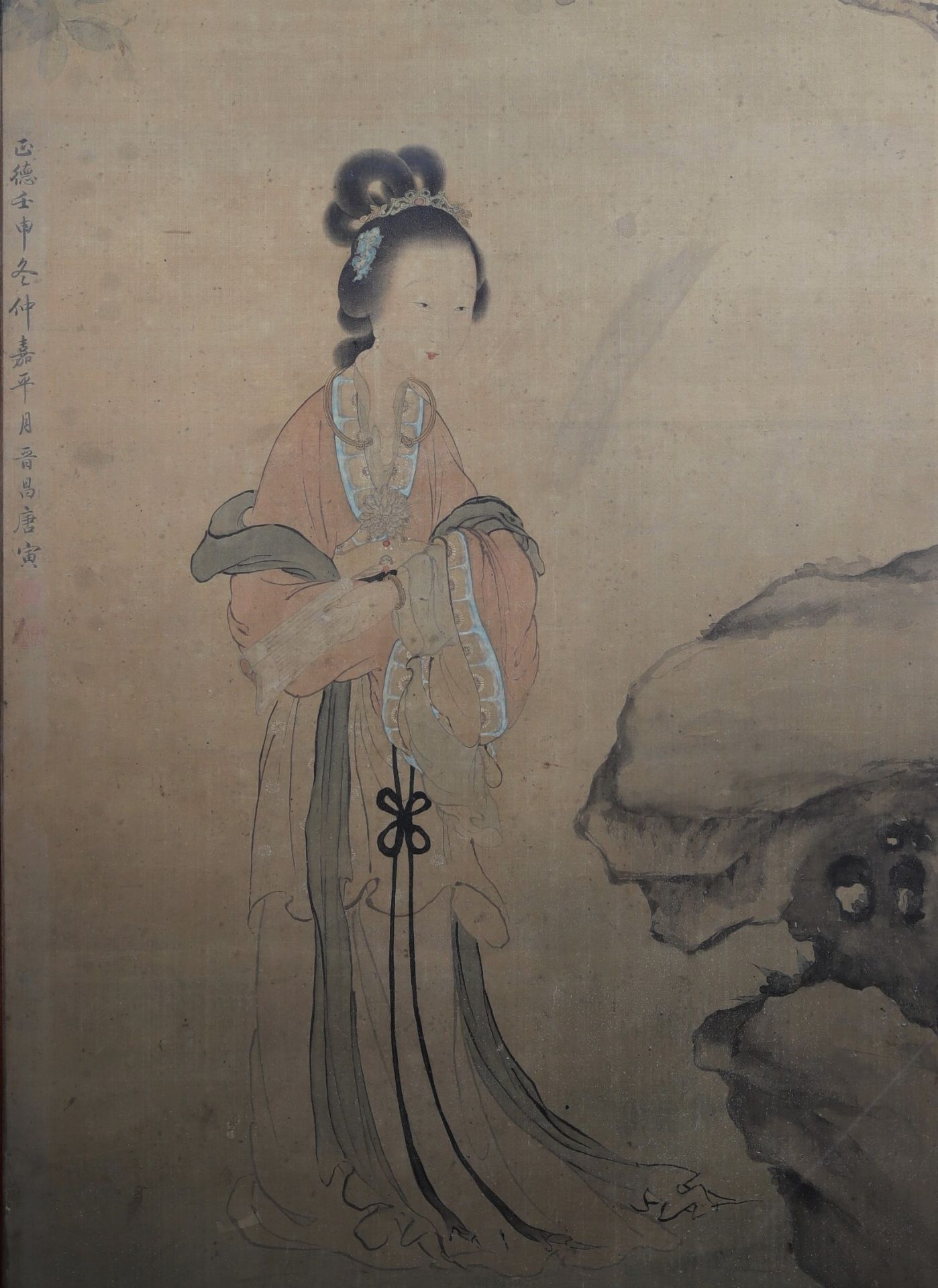 TANG Yin (1470-1523) Zheng mark of Ming dynasty "young woman"