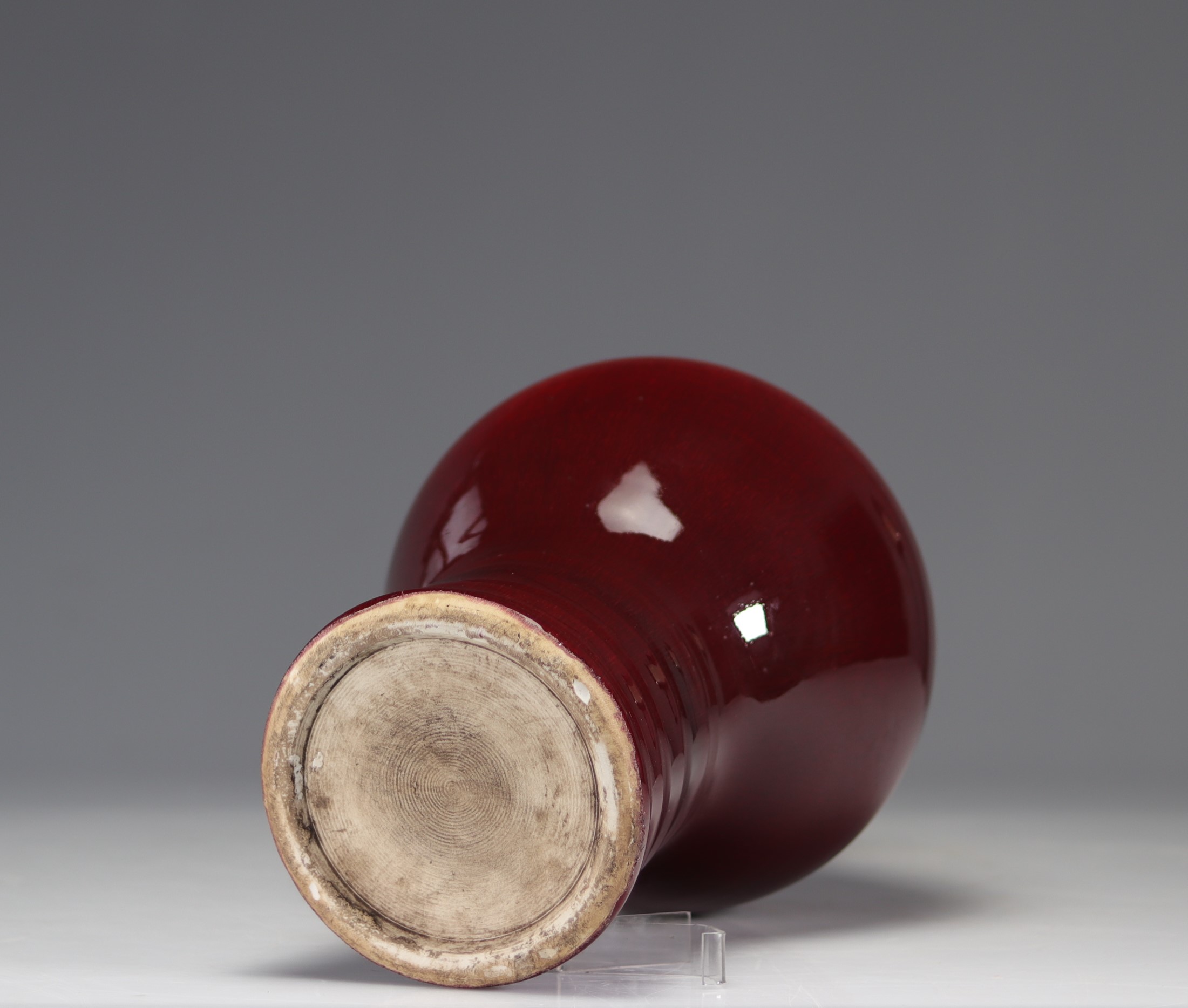 19th century Chinese oxblood porcelain vase - Image 3 of 3