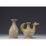 A celadon vase and jug, Sukhothai, 15th C.